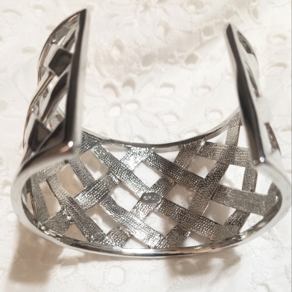 Vtg Kjl Kenneth Jay Lane Basket Weave Cuff Bangle… - image 3